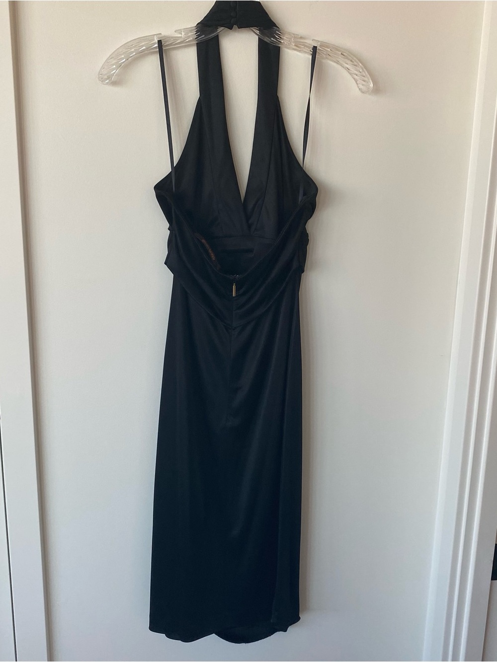Archival Vintage Year 2000 Roberto Cavalli Black Halter Dress. IT 40/US 4